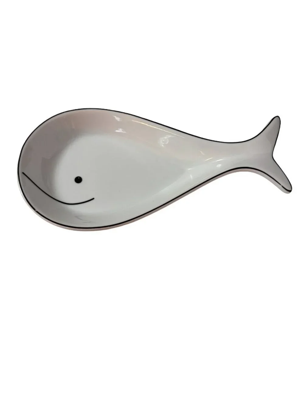 Ceramic Whale Spoon Rest White Coastal Kitchen Decor Beach House Farmhouse Count